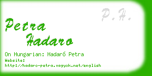 petra hadaro business card